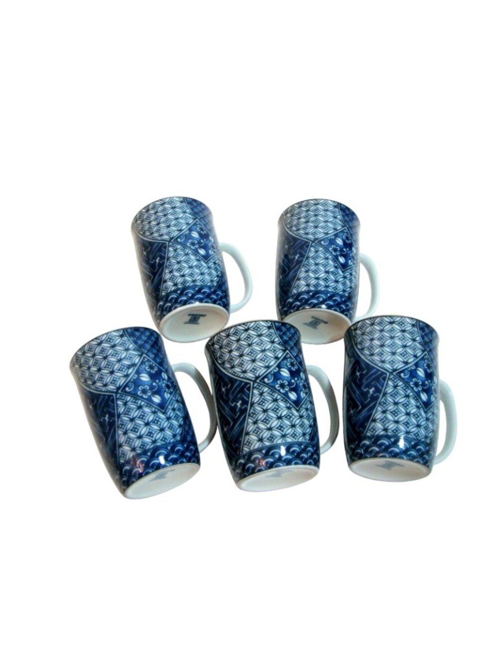Takahashi Mugs Kimono Blue and White Set of Five - Picture 5 of 7